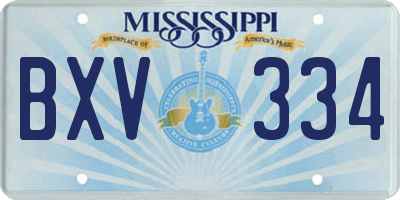 MS license plate BXV334