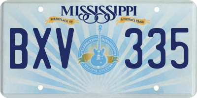 MS license plate BXV335