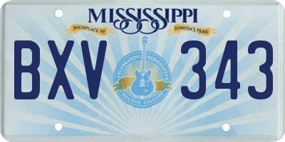 MS license plate BXV343