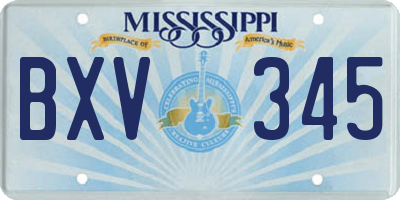 MS license plate BXV345