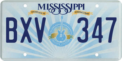 MS license plate BXV347
