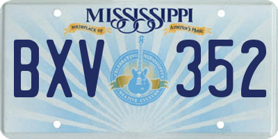 MS license plate BXV352