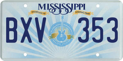 MS license plate BXV353