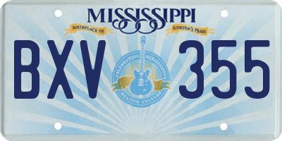 MS license plate BXV355
