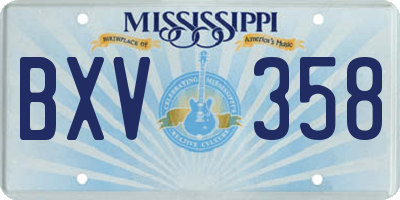 MS license plate BXV358