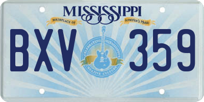 MS license plate BXV359