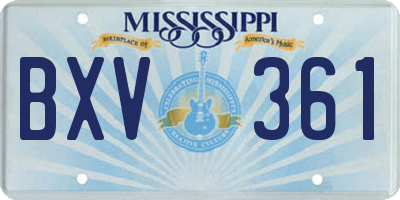 MS license plate BXV361