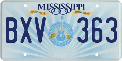 MS license plate BXV363