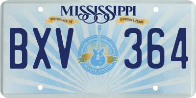 MS license plate BXV364