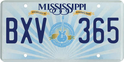 MS license plate BXV365