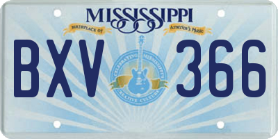 MS license plate BXV366