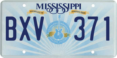 MS license plate BXV371