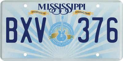 MS license plate BXV376