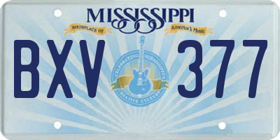 MS license plate BXV377
