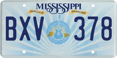 MS license plate BXV378