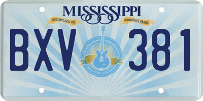 MS license plate BXV381