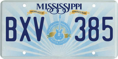 MS license plate BXV385