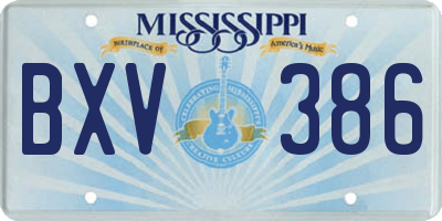 MS license plate BXV386