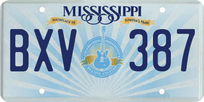 MS license plate BXV387