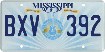 MS license plate BXV392