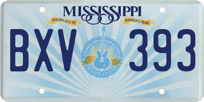 MS license plate BXV393