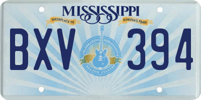 MS license plate BXV394