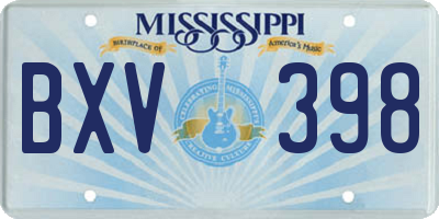 MS license plate BXV398