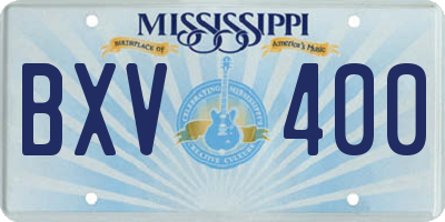 MS license plate BXV400