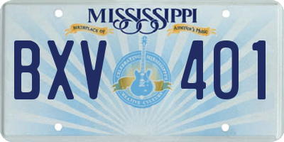 MS license plate BXV401