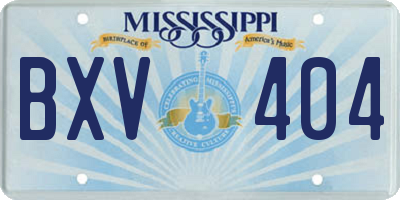 MS license plate BXV404