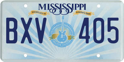 MS license plate BXV405