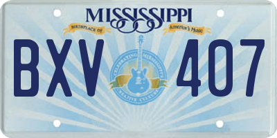 MS license plate BXV407