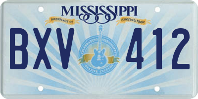 MS license plate BXV412