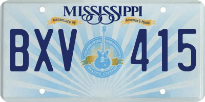 MS license plate BXV415