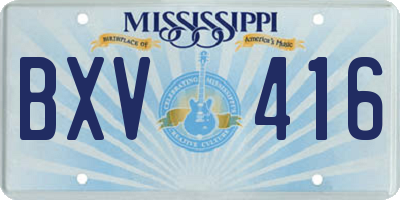 MS license plate BXV416