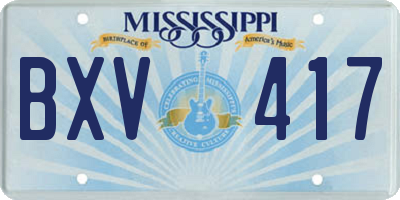 MS license plate BXV417