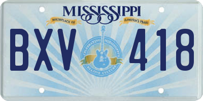 MS license plate BXV418