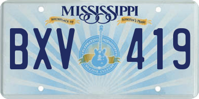MS license plate BXV419