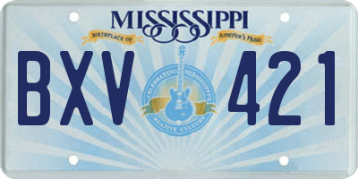 MS license plate BXV421