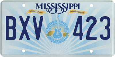 MS license plate BXV423