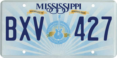 MS license plate BXV427