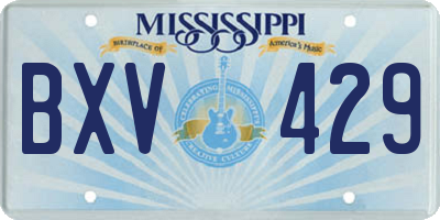 MS license plate BXV429