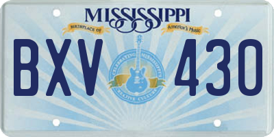 MS license plate BXV430