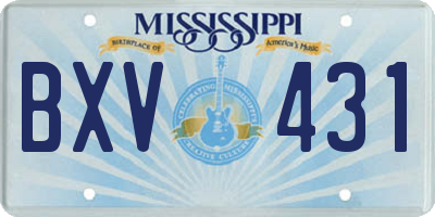MS license plate BXV431