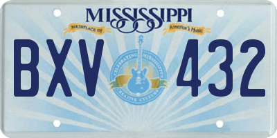 MS license plate BXV432