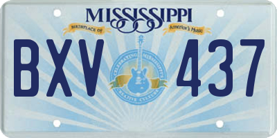 MS license plate BXV437