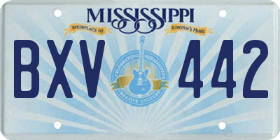 MS license plate BXV442