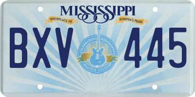 MS license plate BXV445
