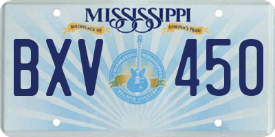 MS license plate BXV450