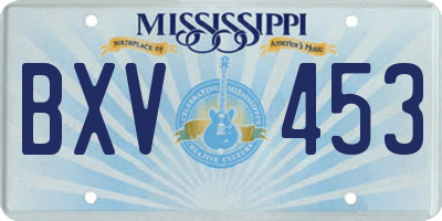 MS license plate BXV453
